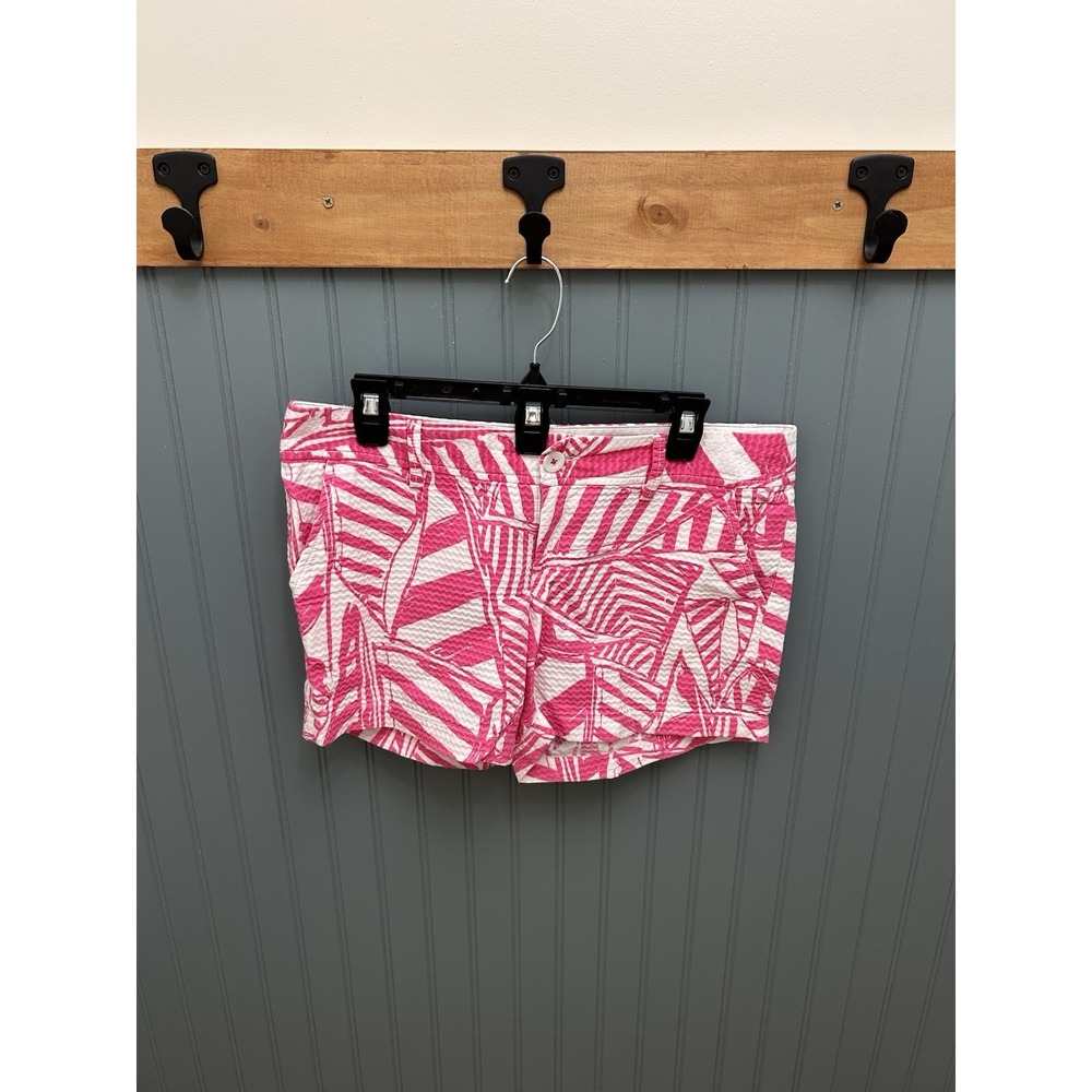 Lilly Pulitzer Shorts Womens 8 Walsh Capri Pink Yacht Sea Sailboats Preppy